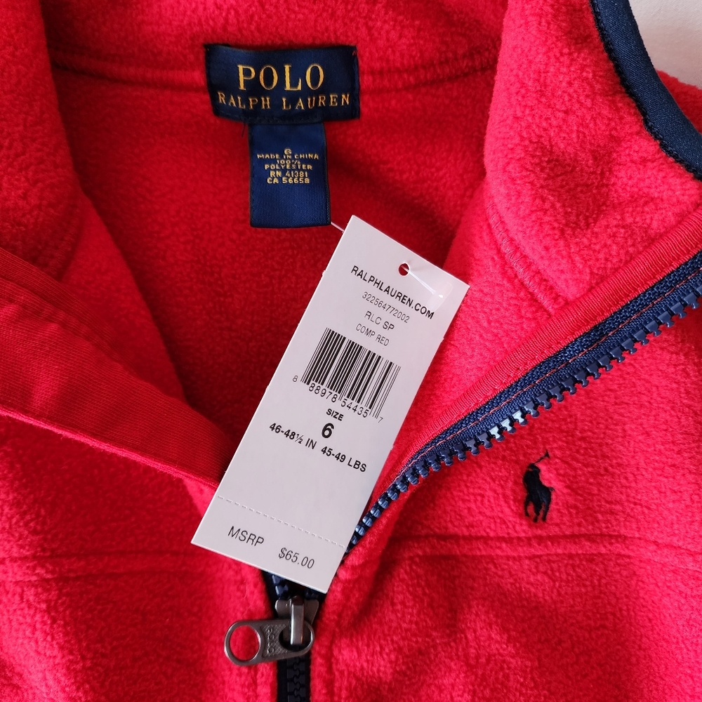 Ralph Lauren Polo fleece jacket, NEW, size 6 - Picture 4 of 5